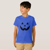 Spooky-blaue schwarze Kürbislaterne niedlich Hallo T-Shirt (Vorne ganz)