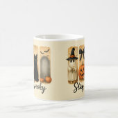 "Spooky Bleibe" Halloween Pinselstriche Katze Kaffeetasse (Mittel)