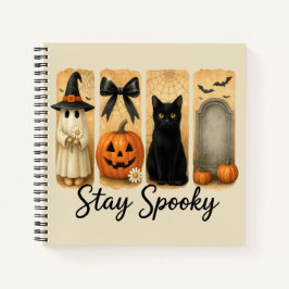 "Spooky Bleibe" Halloween Pinselstriche Katze Notizblock