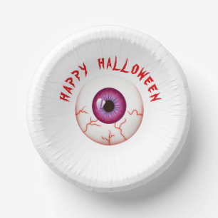 Spooky Bloodshot Eyeball Happy Halloween Pappteller