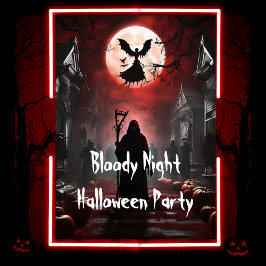 Spooky Bloody Night Adult Halloween-Party Einladung