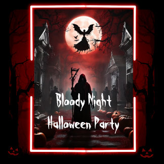 Spooky Bloody Night Adult Halloween-Party Einladung