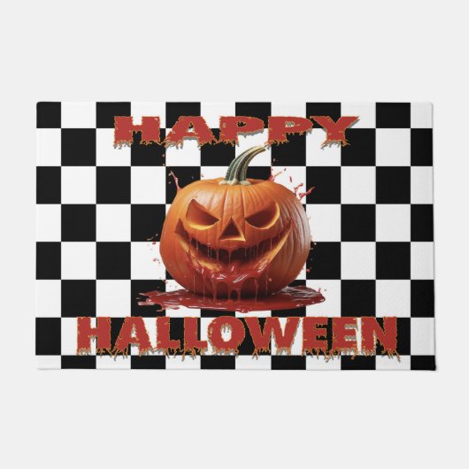 Spooky Bloody Pumpkin Halloween Fußmatte (Vorderseite)