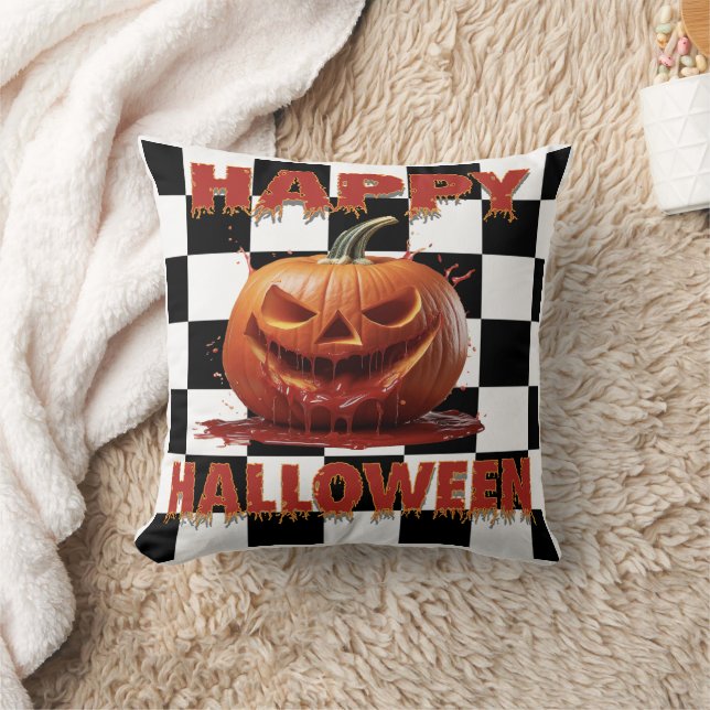 Spooky Bloody Pumpkin Halloween Kissen (Decke)