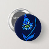 Spooky Blue Eye Blume Monster - Creeptischer Horro Button (Vorne & Hinten)