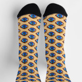 Spooky Blue Eye Pixel Art Cool Moderne Funny Geeky Socken (Oben)