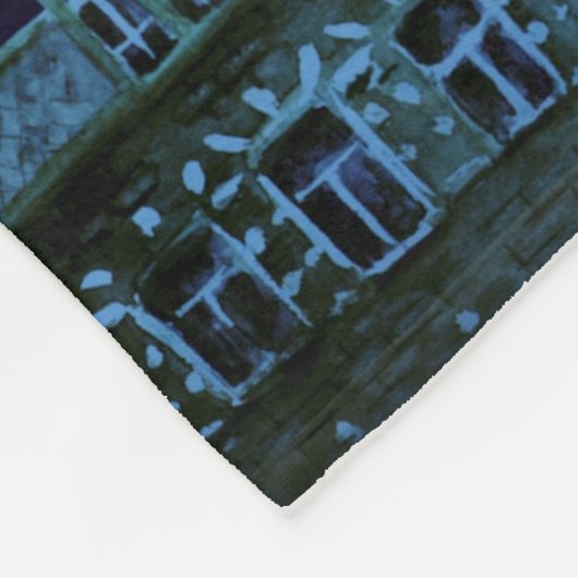 SPOOKY BLUE HALLOWEEN CITYSCAPE FLEECEDECKE (Ecke)