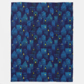 SPOOKY BLUE HALLOWEEN CITYSCAPE FLEECEDECKE (Vorderseite)