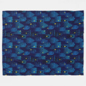 SPOOKY BLUE HALLOWEEN CITYSCAPE FLEECEDECKE (Vorderseite (Horizontal))