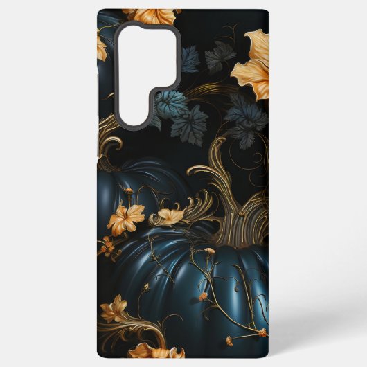 SPOOKY BLUE UND GOLD GOTHIC HALLOWEEN PUMPKINS SAMSUNG GALAXY HÜLLE (Rückseite)