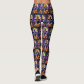Spooky Bluetick Coonhound Halloween Hexenkürbis Leggings (Rückseite)