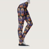 Spooky Bluetick Coonhound Halloween Hexenkürbis Leggings (Rechts)