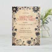 Spooky Blume Kinder Halloween-Party Einladung (Stehend Vorderseite)