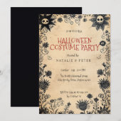 Spooky Blume Kinder Halloween-Party Einladung (Vorne/Hinten)