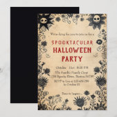 Spooky Blume Spooky Halloween-Party Einladung (Vorne/Hinten)