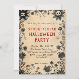 Spooky Blume Spooky Halloween-Party Einladung