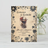 Spooky-Blume und Halloween-Party für Scully Costum Einladung (Stehend Vorderseite)