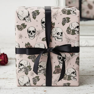Spooky Blush Pink Blütenröschen Geschenkpapier