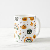 Spooky Boho Halloween Pattern Kaffeetasse (VorderseiteRechts)