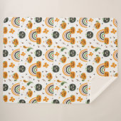 Spooky Boho Halloween Pattern Sherpadecke (Vorderseite (Horizontal))