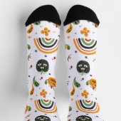 Spooky Boho Pattern Halloween Socken (Oben)
