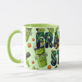 Spooky Bold Frankenstein Halloween Ästhetik Tasse (Links)