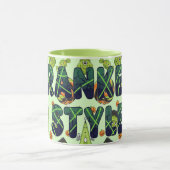 Spooky Bold Frankenstein Halloween Ästhetik Tasse (Zentrum)