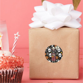 Spooky Bones And Skeletons For Halloween Runder Aufkleber