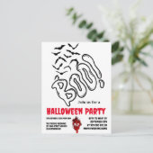 Spooky BOO Bat Swarm Halloween Design Postkarte (Stehend Vorderseite)
