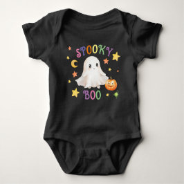 Spooky Boo Black Baby Grow - Halloween Baby Outfit Baby Strampler