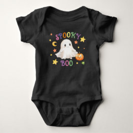 Spooky Boo Black Baby Grow - Halloween Baby Outfit Strampler