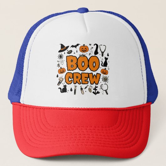 Spooky Boo Crew Hat - Halloween-Party Zubehör Truckerkappe (Vorderseite)