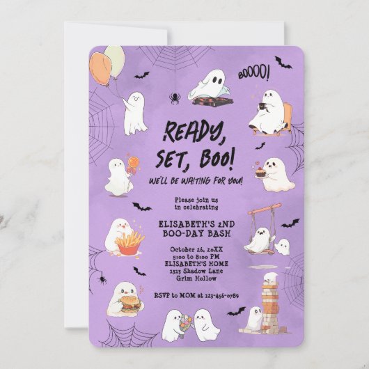 Spooky Boo-Day Party Einladung (Vorderseite)