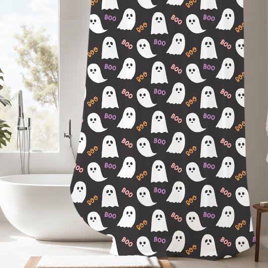 Spooky Boo Ghost Halloween Duschvorhang