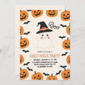 Spooky Boo Ghost Kids Halloween-Party Einladung (Vorne/Hinten)