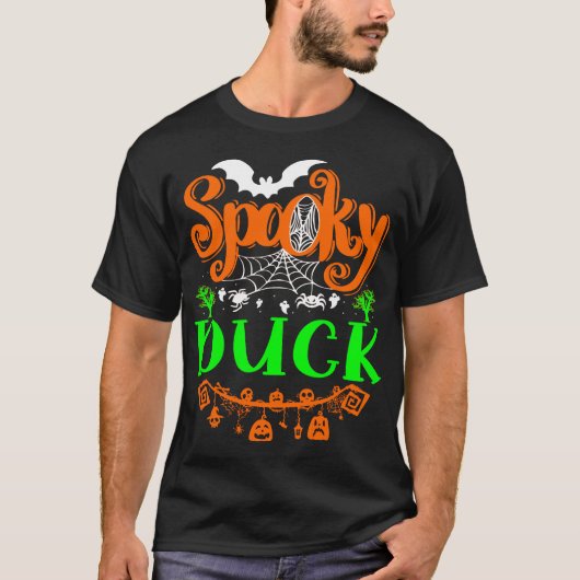 Spooky Boo Halloween Animal Duck Giftidea T-Shirt (Vorderseite)