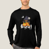 Spooky "BOO!" Halloween-T - Shirt mit Spuk Haus (Vorderseite)