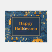 Spooky Boo Happy Halloween Blue Orange Fall Fußmatte (Vorderseite)