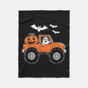 Spooky Boo Monster Truck Pumpkin Funny Halloween B Fleecedecke