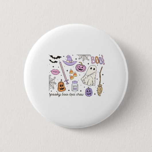 Spooky Boo-tox Crew Halloween Botox Krankenschwest Button (Vorderseite)