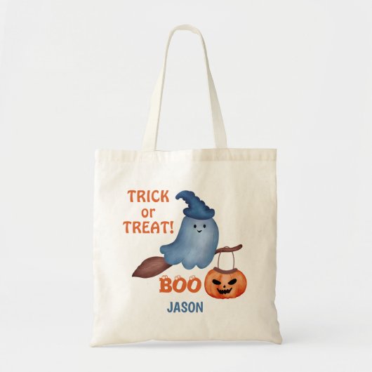 Spooky Boo Trick oder Treat Happy Halloween Custom Tragetasche (Vorne)