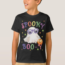 Spooky Boo-y Bright Text Black Boys' T - Shirt