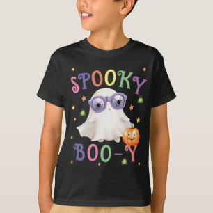 Spooky Boo-y Bright Text Black Boys' T - Shirt