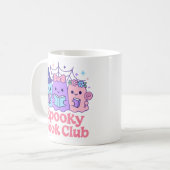 Spooky Book Club Niedlich Ghost Reading Kaffeetasse (Vorderseite Links)