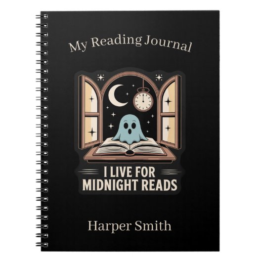 Spooky Book Lover Midnight Reader Journal Notizblock (Vorderseite)