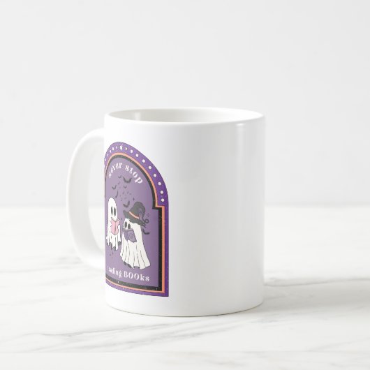 Spooky Bookleading Books Ghostie Tasse (Vorderseite Links)