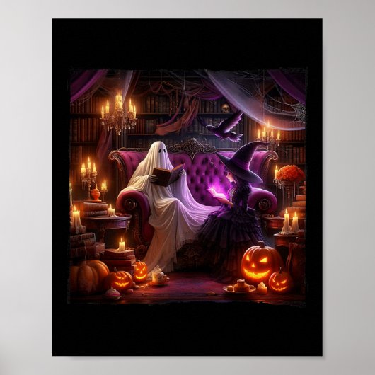 Spooky Booklet Spuk Halloween Vintager Buchladen Poster (Vorne)