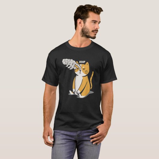 Spooky Boop Skeleton Hand Touch Nose Kat Kostüm H T-Shirt (Vorne ganz)