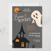 Spooky Boos & Booze Halloween-Party Einladung (Vorderseite)