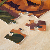 Spooky Border Collie Halloween Hexe und Kürbis Puzzle (Seite)